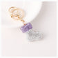 Purple Christmas stocking keychain