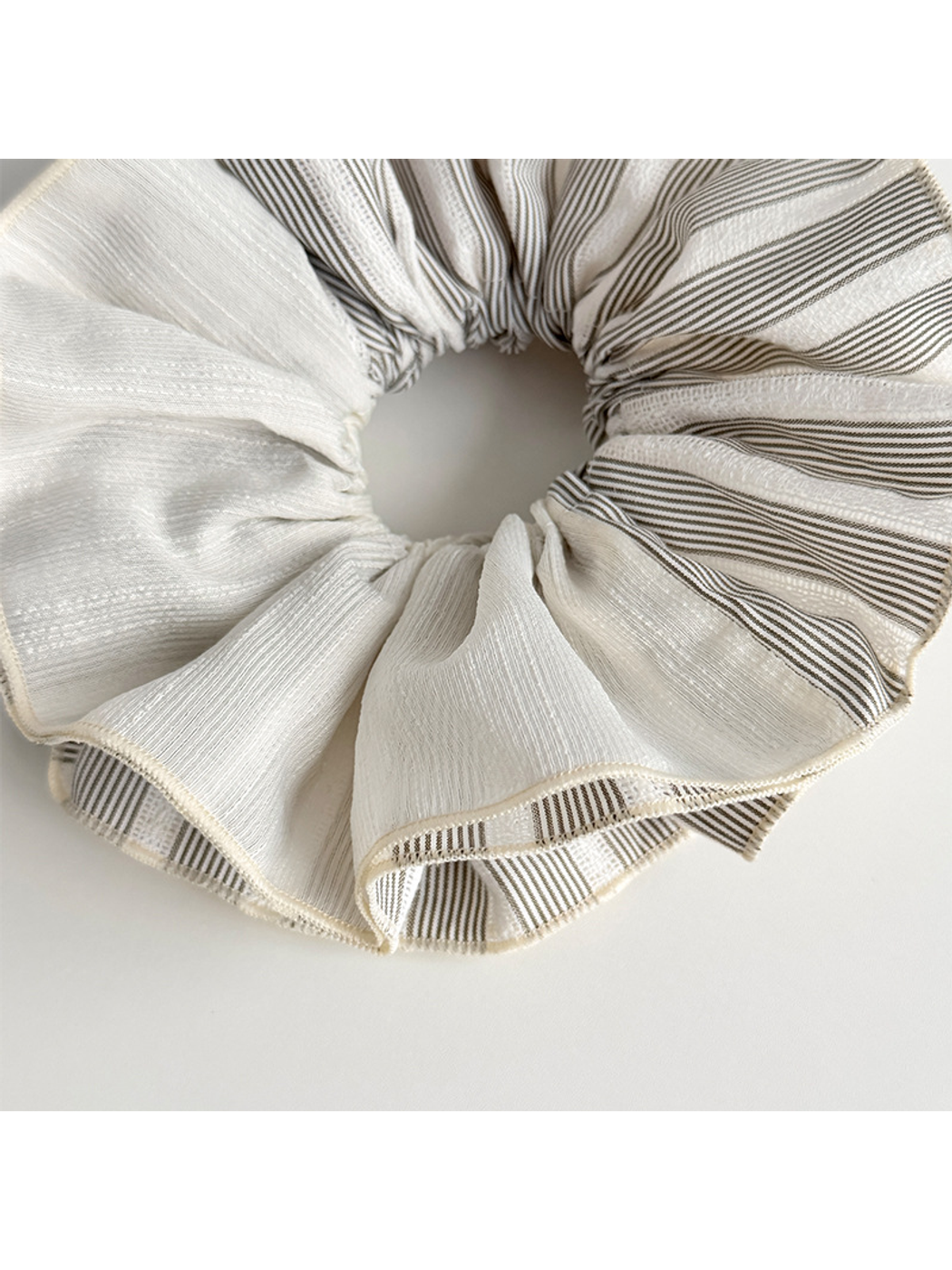 Gifty - Layered Striped Oversized Hair Scrunchie