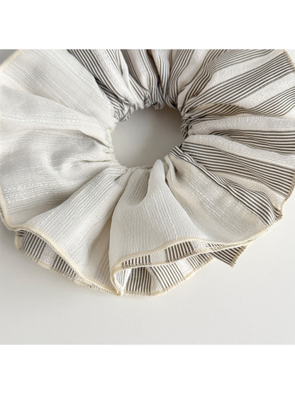 Gifty - Layered Striped Oversized Hair Scrunchie
