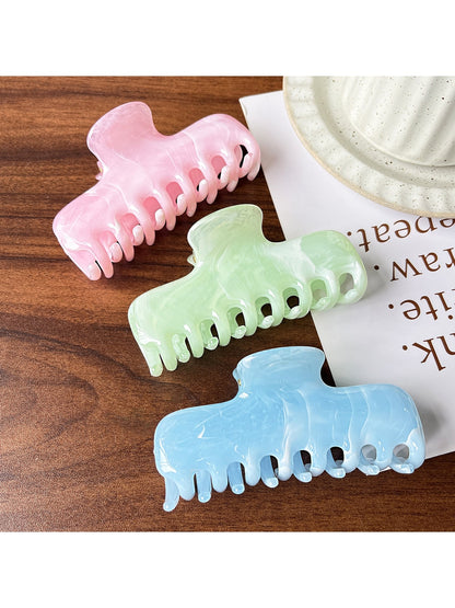 Beau - Marbled Finish Geometric Fashion Hair Claw Clip