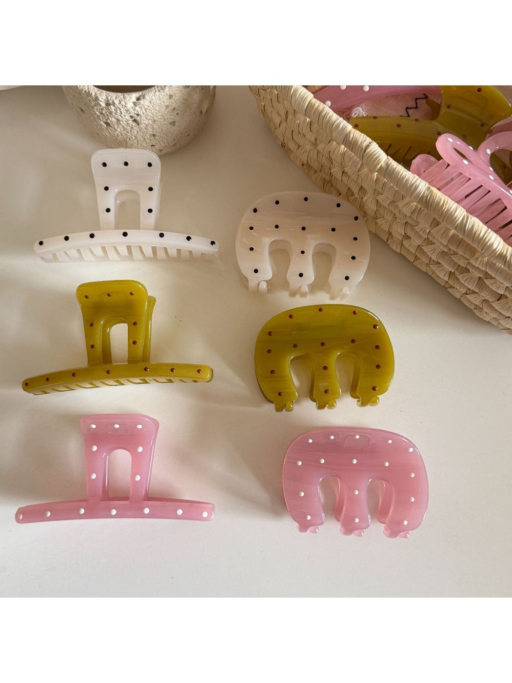 Beau - Polka-Dot Drip Glaze Hair Clip
