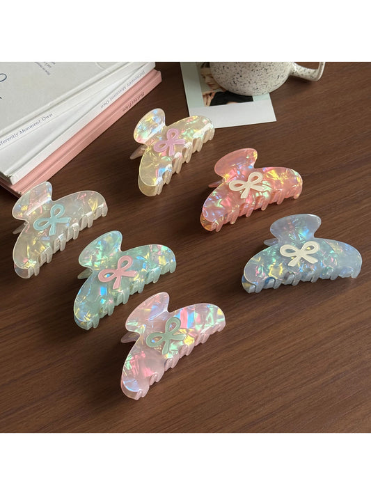 Beau - Iridescent Bow Acetate Claw Hair Clip