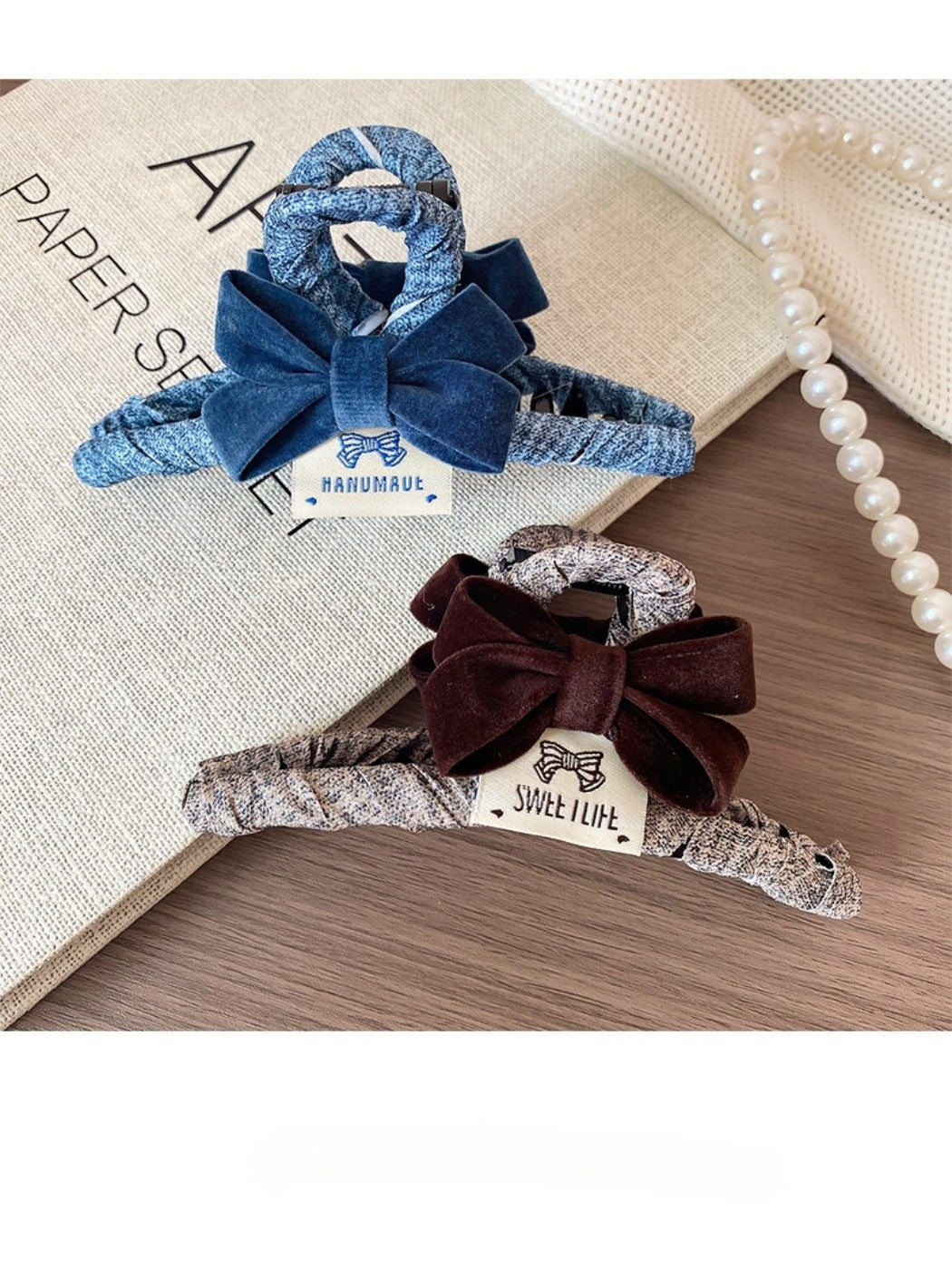 Beau - Velvet Bow Claw Clip