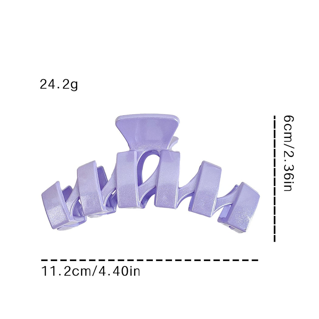Beau - Geometric Plastic Line Detail Claw Hair Clip