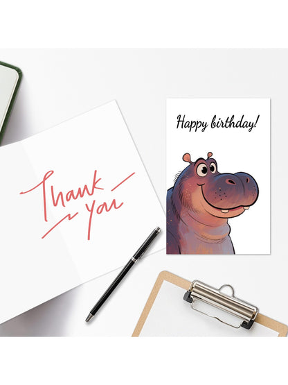 Carduria - Illustrated Hippo Birthday Card
