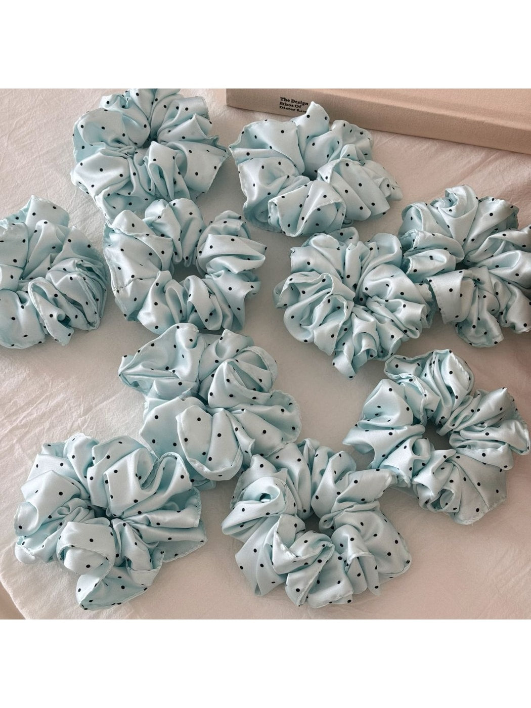 Gifty - Soft Ruffled Polka Dot Elastic Scrunchie
