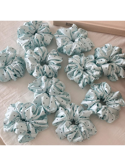 Gifty - Soft Ruffled Polka Dot Elastic Scrunchie