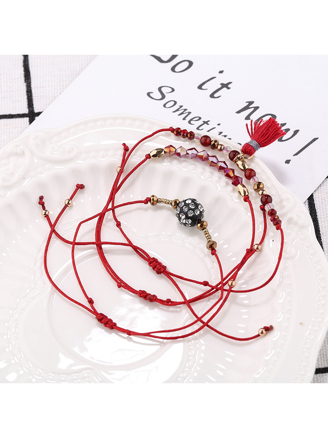 Lovra - Bohemian Beaded Tassel Pendant Bracelet