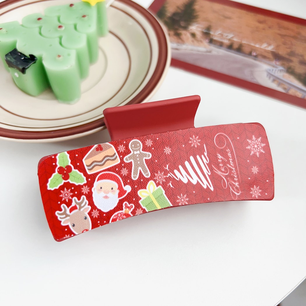 Beau - Sweet Christmas Theme Rectangular Claw Clip