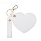 Mirroray - Heart Shaped PU Leather Keychain Compact Mirror