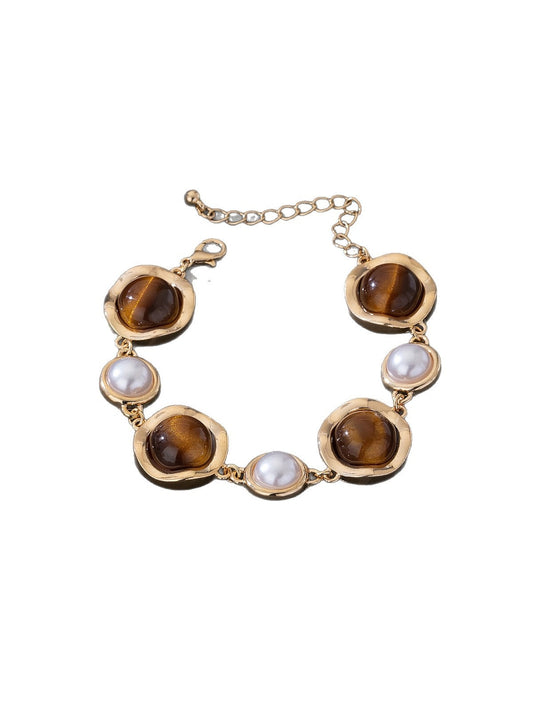 Lovra - Retro Oval and Round Link Dressy Alloy Bracelet