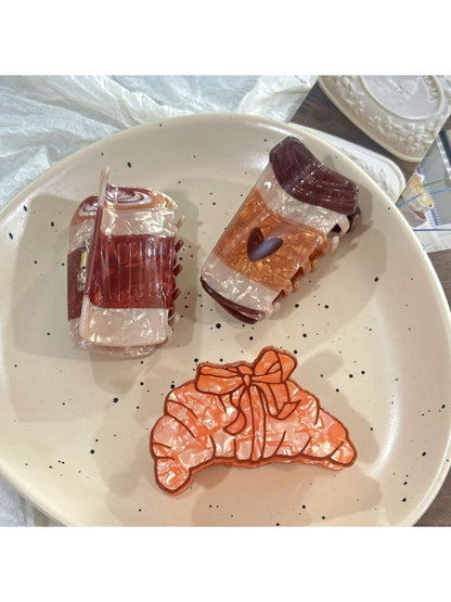 Beau - Cartoon Coffee Colored Hair Clip