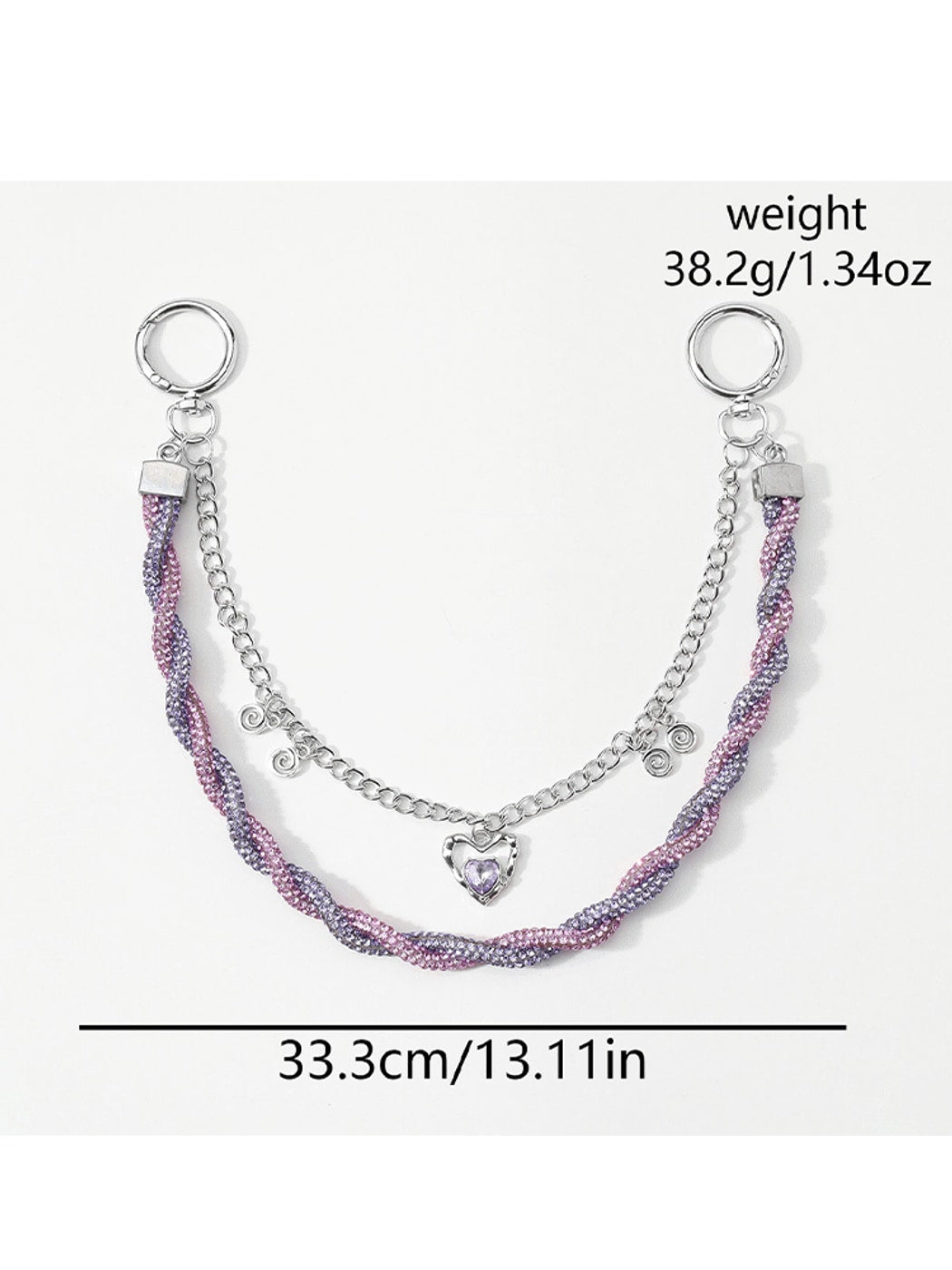 Keypus - Y2K Heart Chain Decorative Bag Charm Keychain