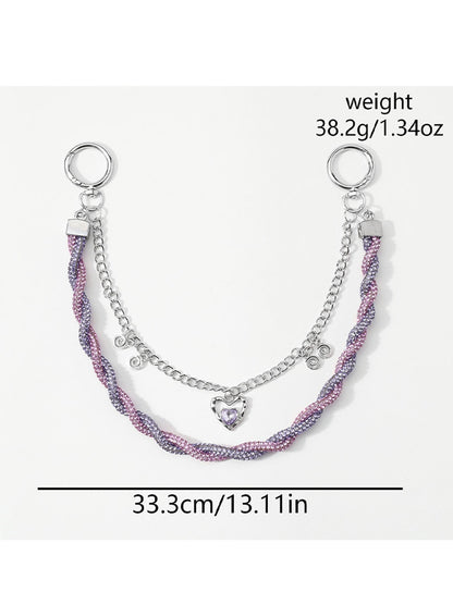 Keypus - Y2K Heart Chain Decorative Bag Charm Keychain