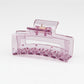 Beau - Clear Solid Color Openwork Square Claw Clip