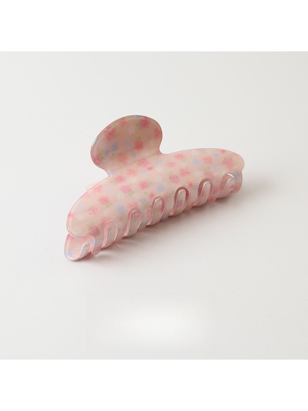 Beau - Pink Floral Printed PVC Hair Claw Clip