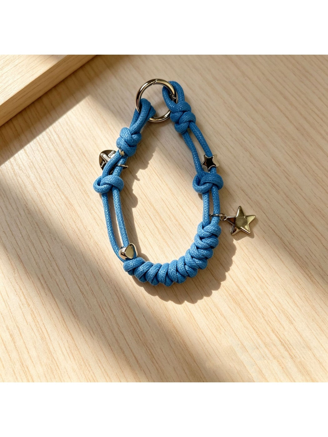 Keypus - Star Detail Woven Phone Strap Alloy Keychain