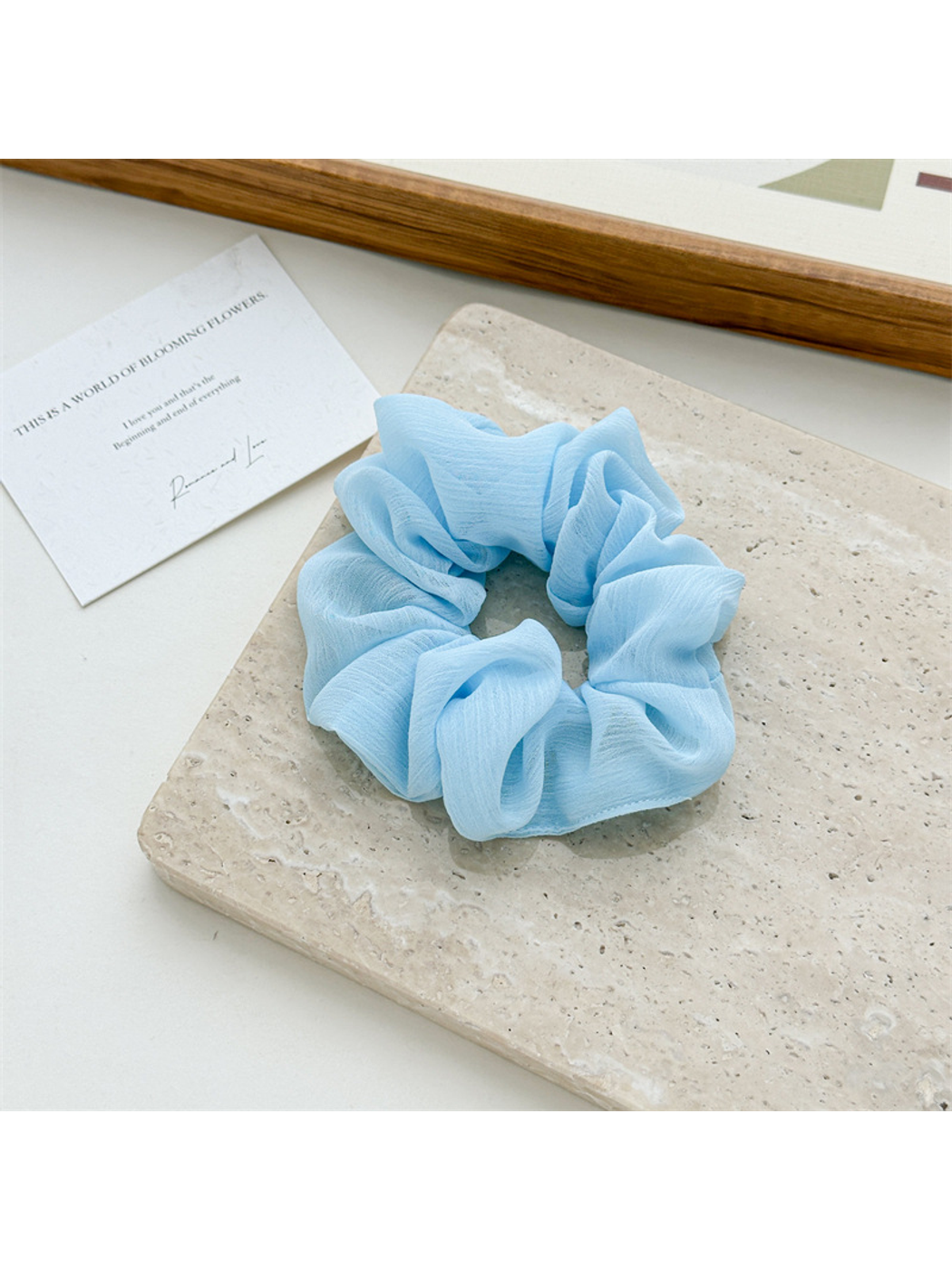 Gifty - Solid Color Chiffon Look Hair Scrunchie