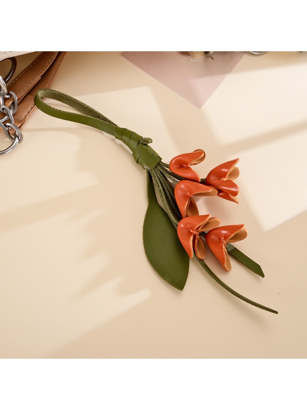 Keypus - Faux Leather Osmanthus Flower Bag Charm