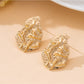 Earedge - Minimal Geometric Textured Alloy Stud Earrings