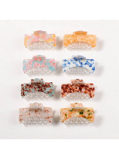 Beau - Large Square Marbled Texture Claw Clip