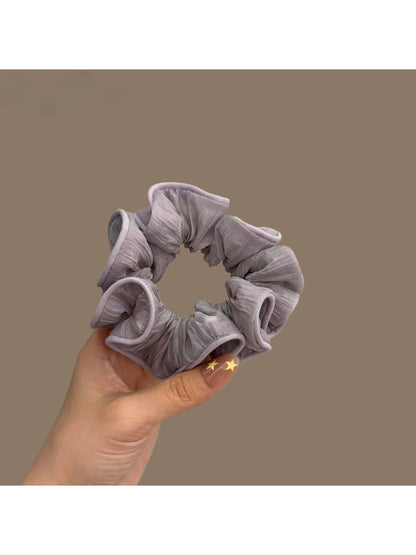 Gifty - Round Mesh Trim Polyester Scrunchie