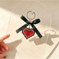 Keypus - Acrylic Heart Charm Ribbon Bow Cartoon Keychain