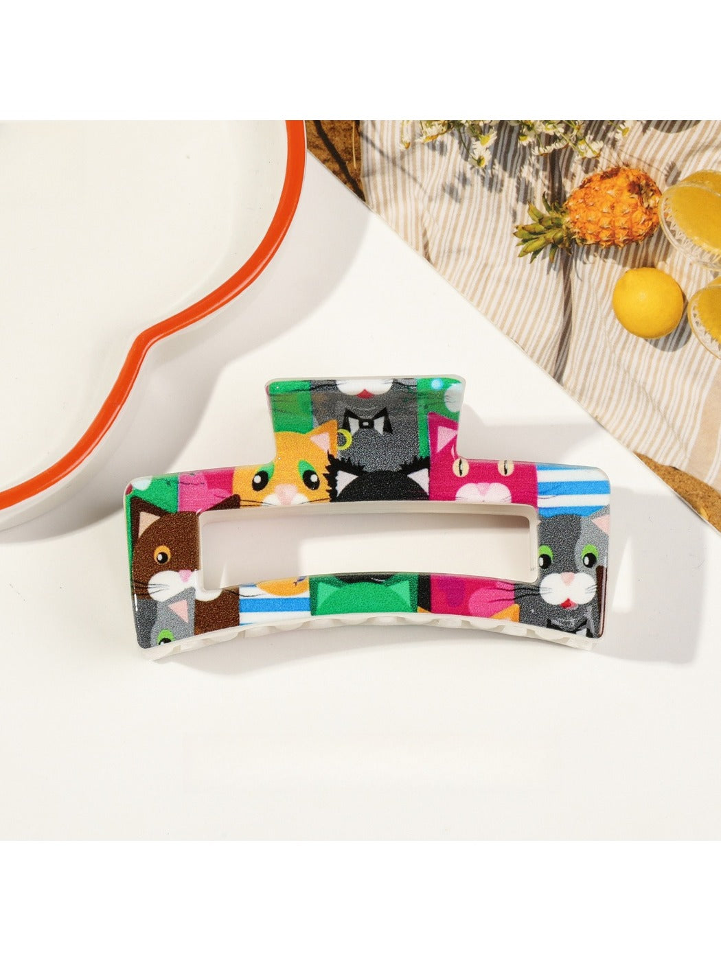 Beau - Cat Pattern Anti-Slip Shark Hair Clip