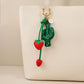 Keypus - PU Strawberry Cactus Bag Charm Keychain