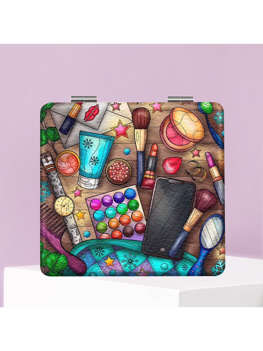 Mirroray - Leisurely lifestyle Cartoon Print Makeup Mirror