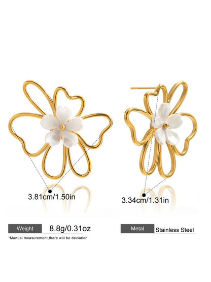 Earedge - Minimalist Openwork Floral Earrings
