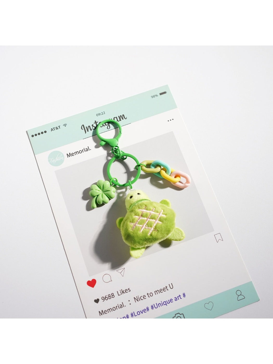 Keypus - Cute Green Turtle Keychain