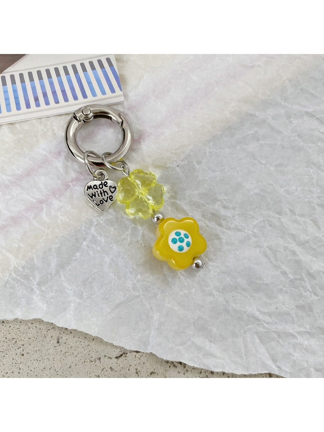 Keypus - Playful Flower Bag Charm Ring Pendant Keychain