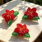 Beau - Red Floral Shape Acetate Claw Clip