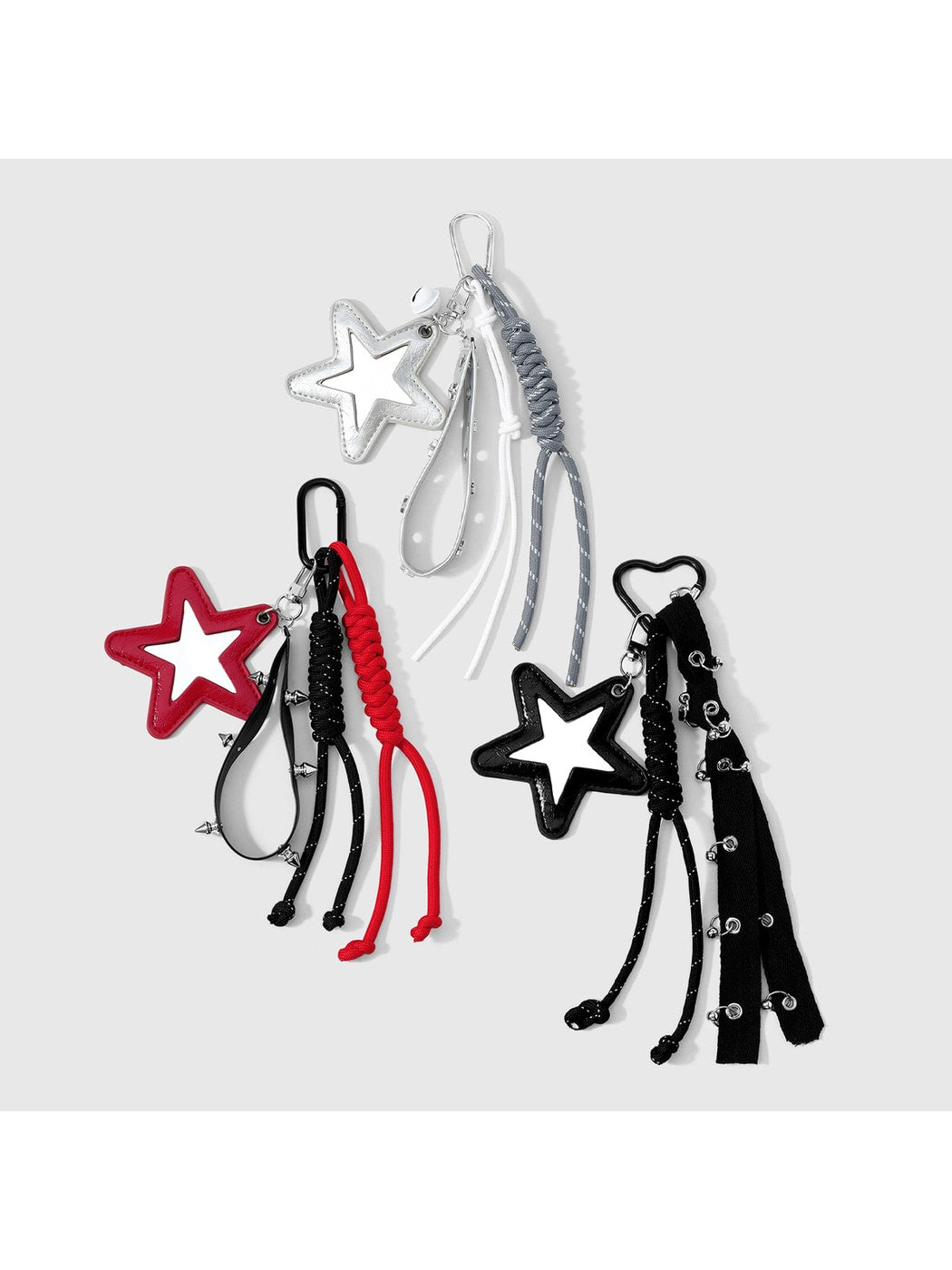 Keypus - Y2K Star Mirror Woven Cord Bag Charm Keychain