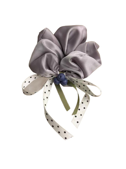 Gifty - Polka Dot Bow Blueberry Detail Scrunchie