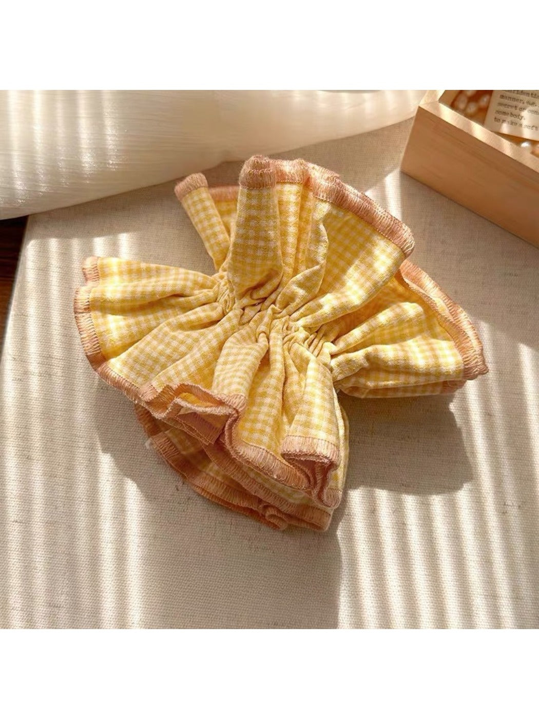 Gifty - Adorable Multicolor Plaid Fabric Scrunchie