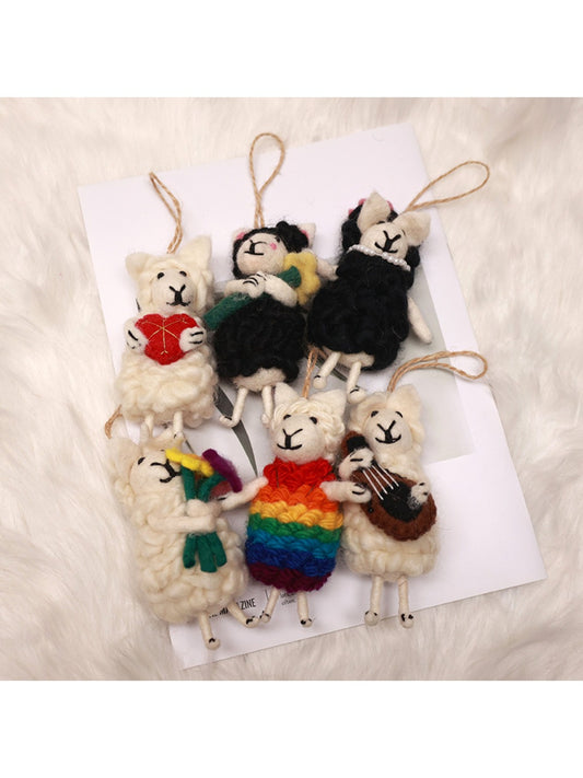 Fletery - Cute Sheep Hanging Ornament 3D Plush Doll