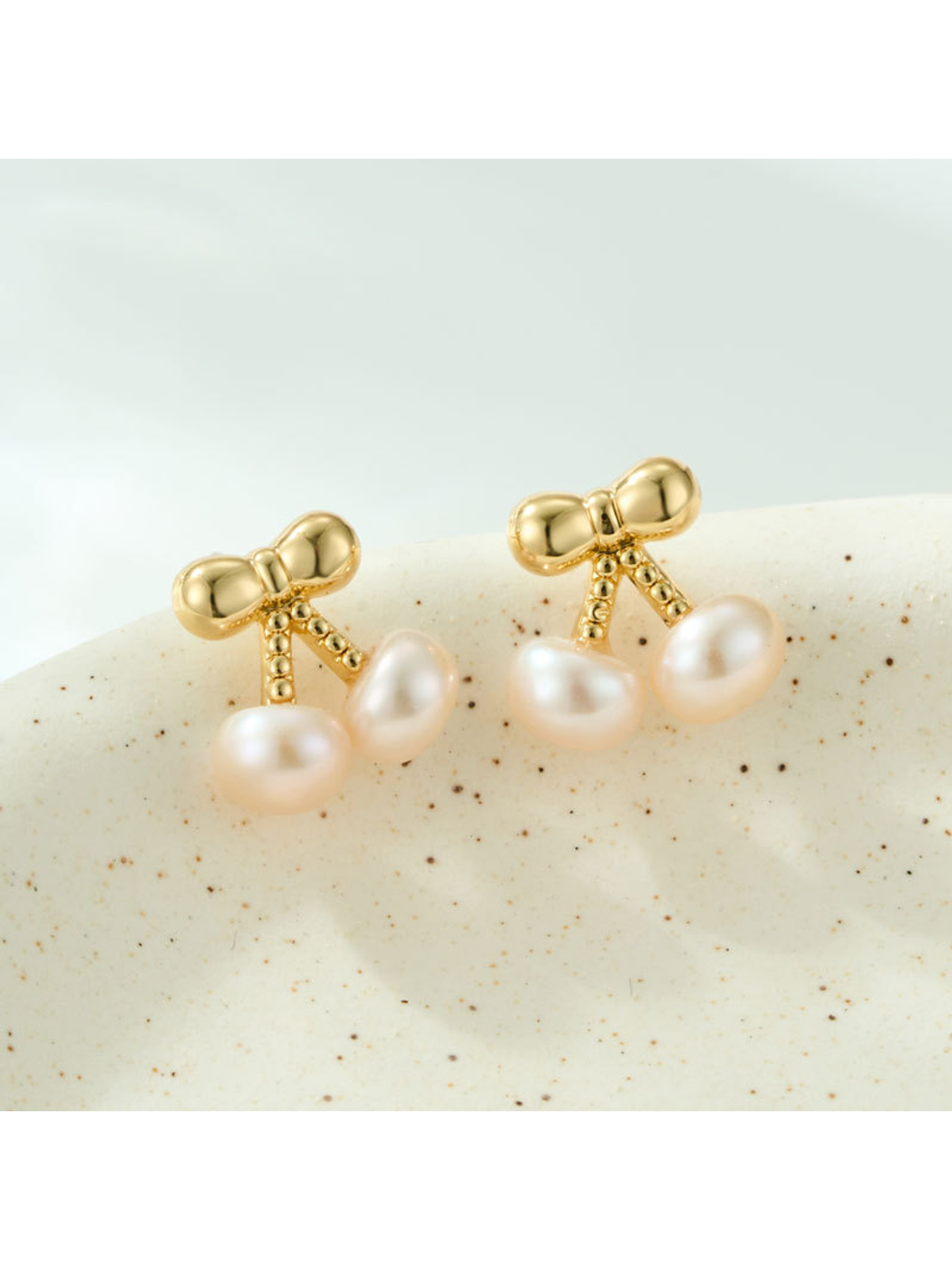 Earedge - Fresh Cherry Accent Alloy Stud Earrings Style