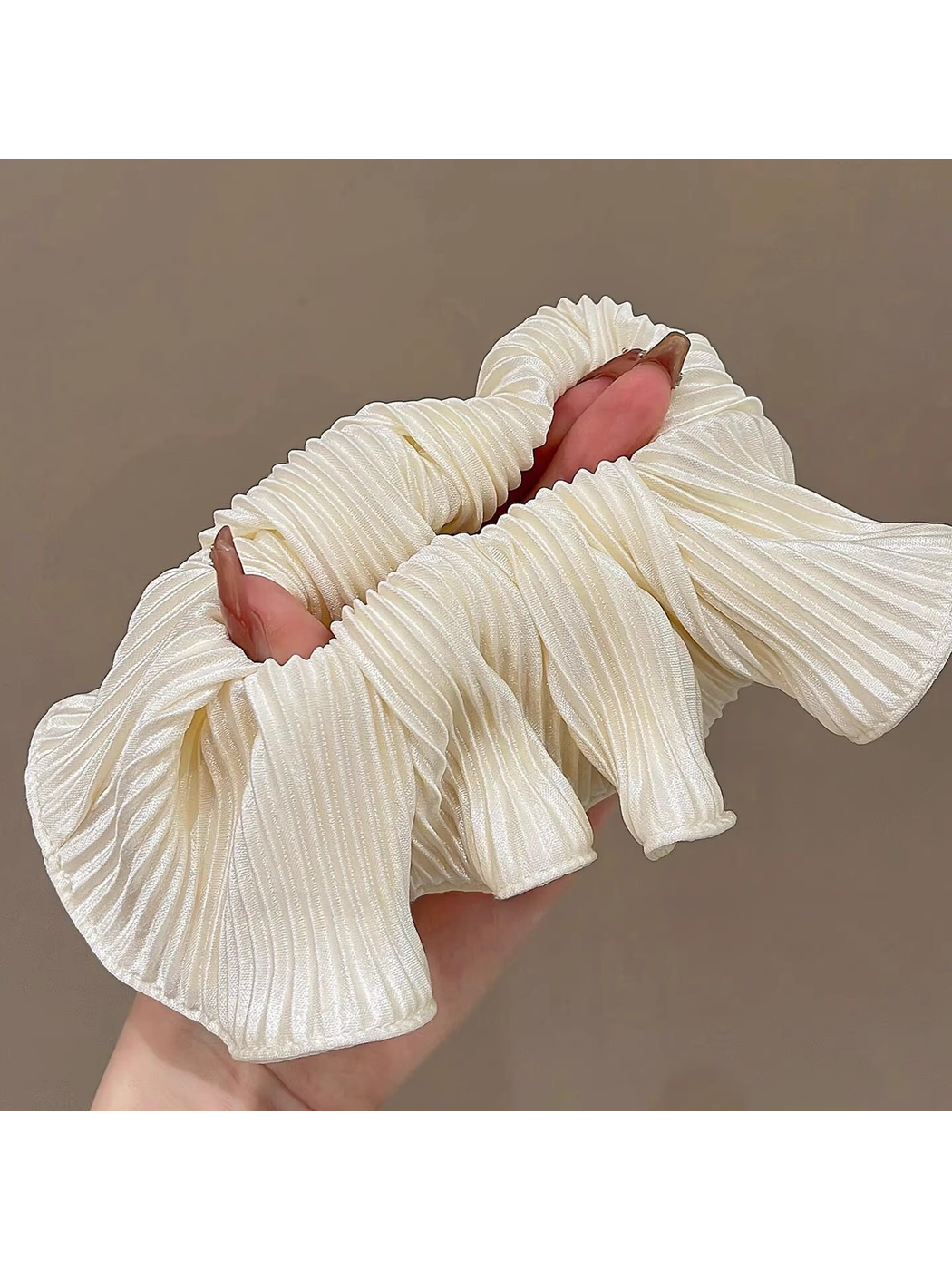 Gifty - Pleated Satin Look Ruffle Hair Scrunchie