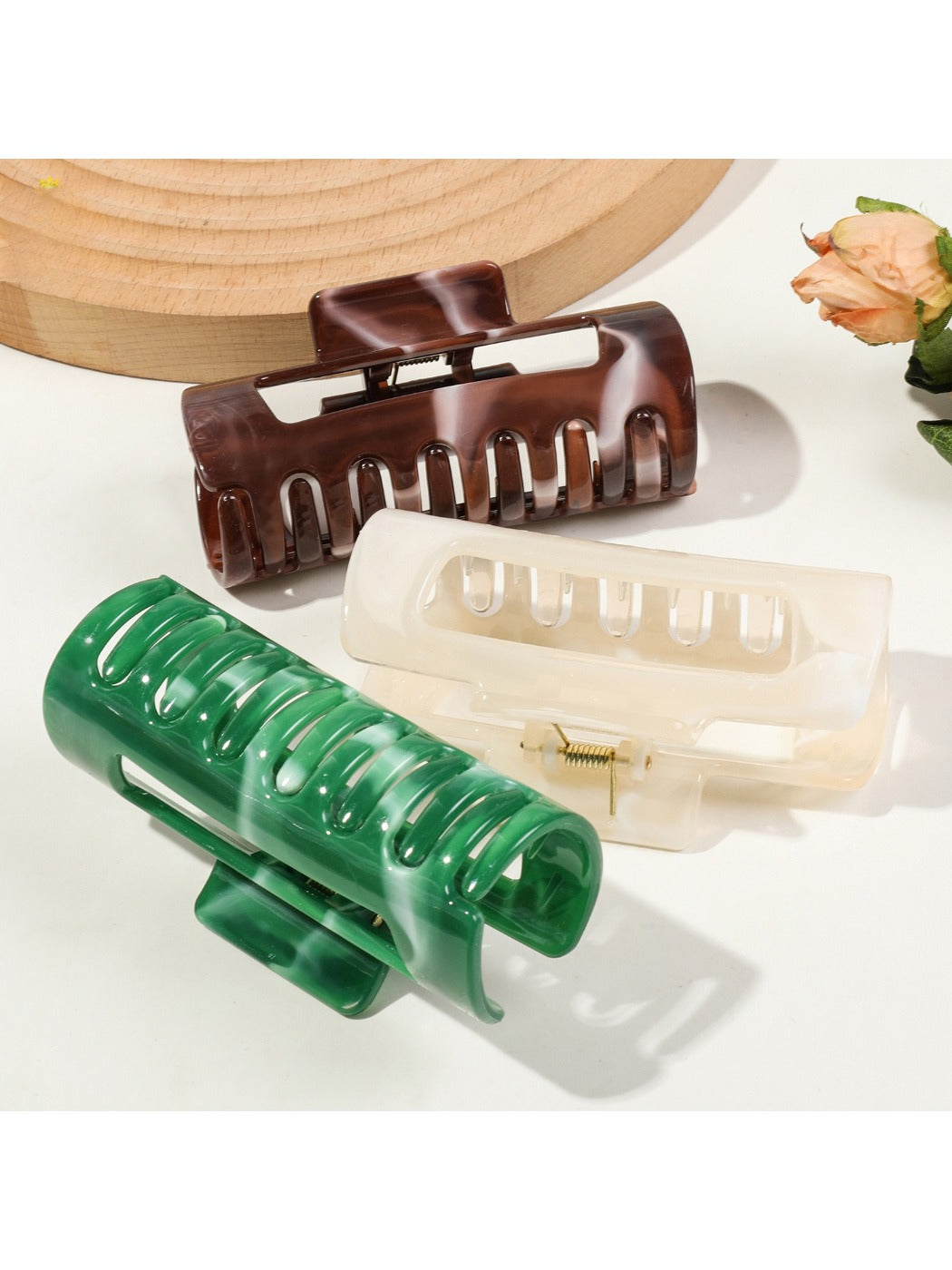 Beau - Round Edge Square Hair Clips