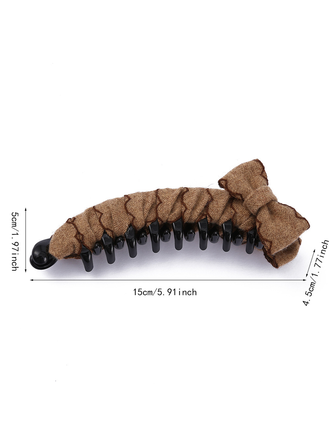 Beau - Sweet Ruched Fabric Look Banana Hair Clip
