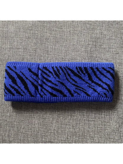 Gifty - Wide Knit Headband Zebra Print Hair Accessory