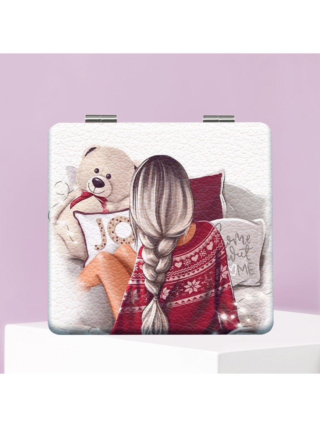 Mirroray - Cartoon Girl Print Folding Makeup Mirror