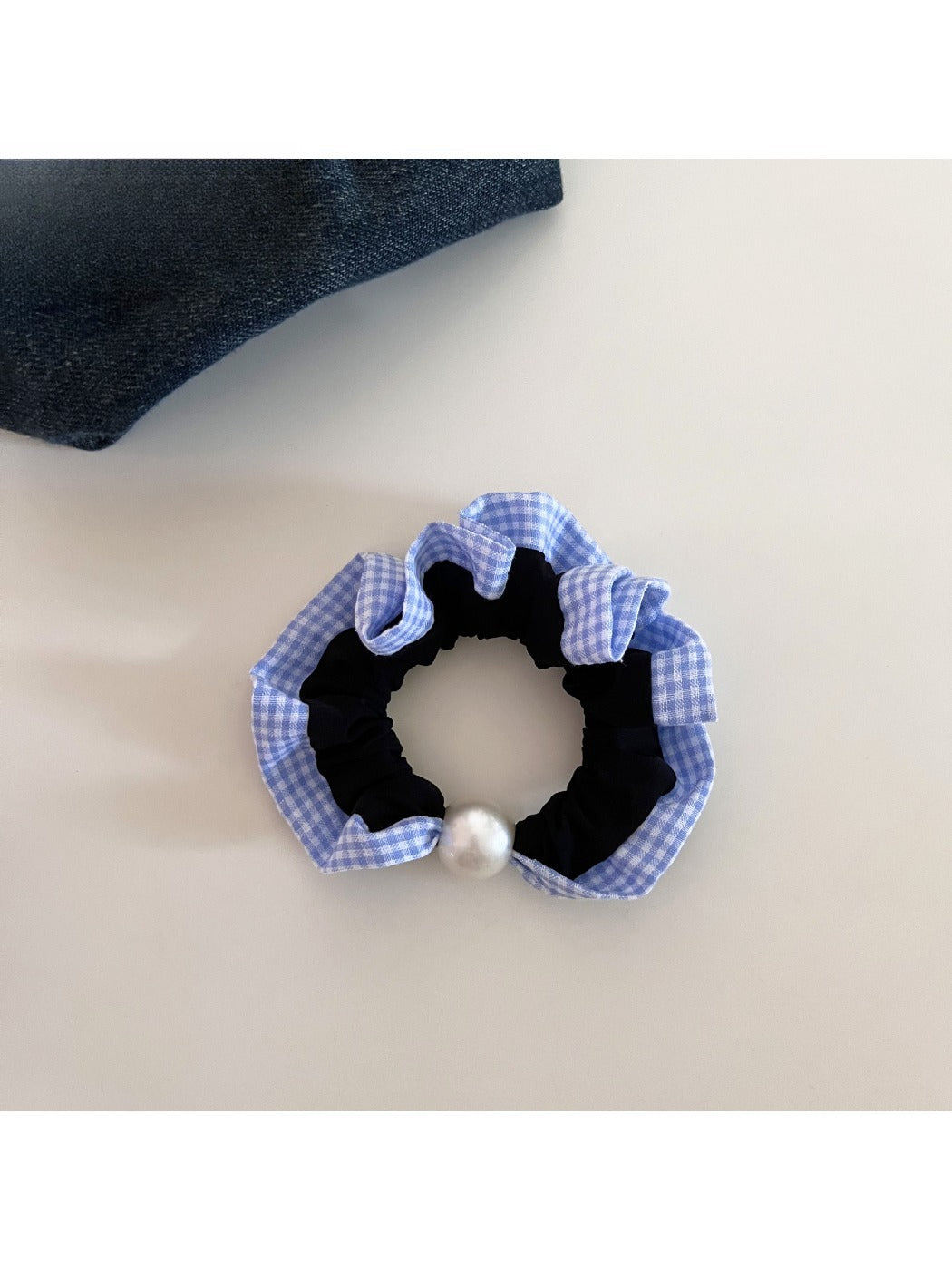 Gifty - Blue Striped Plaid Hair Tie