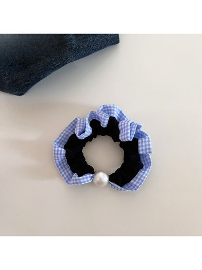 Gifty - Blue Striped Plaid Hair Tie