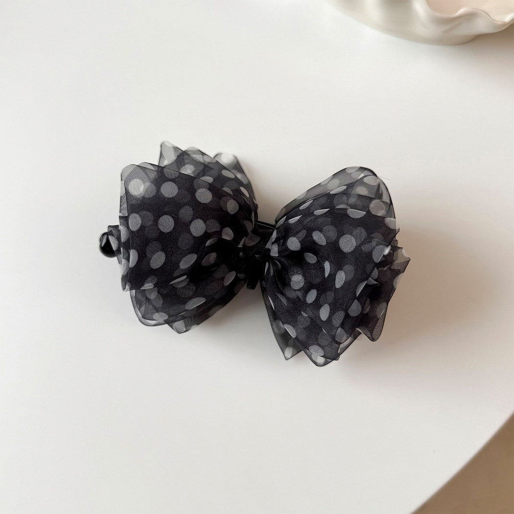 Beau - Decorative Bow Polka Dot Banana Clip