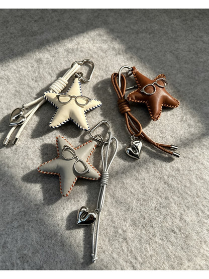 Keypus - Minimalist Artificial Leather Star Keychain