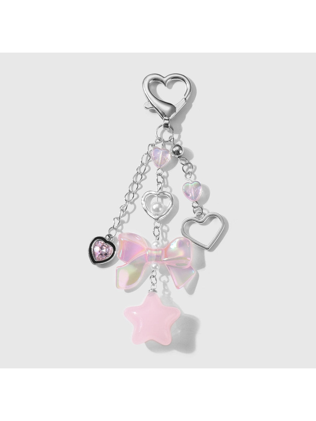 Keypus - Y2K Sweet Heart Strawberry Star Bag Charm Keychain