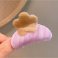 Beau - Glossy Flower Accent Acetate Fiber Claw Clip